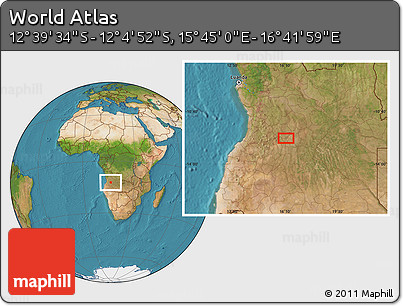 Satellite Location Map of the Area around 12° 22' 13" S, 16° 13' 30" E