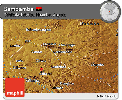 Physical Panoramic Map of Sambambe