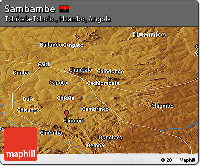 Physical Panoramic Map of Sambambe
