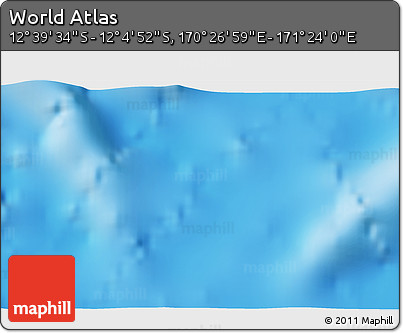 Physical 3D Map of the Area around 12° 22' 13" S, 170° 55' 30" E