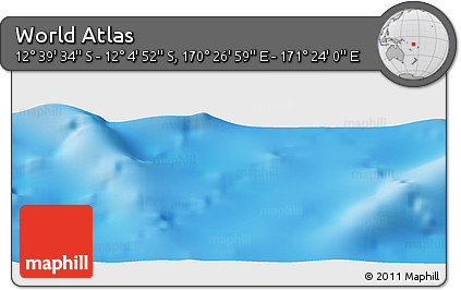 Physical Panoramic Map of the Area around 12° 22' 13" S, 170° 55' 30" E