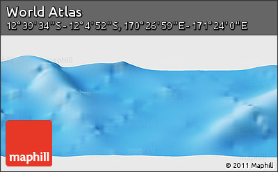 Physical Panoramic Map of the Area around 12° 22' 13" S, 170° 55' 30" E