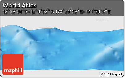 Physical Panoramic Map of the Area around 12° 22' 13" S, 170° 55' 30" E