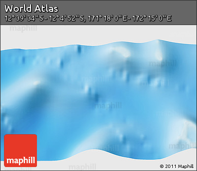 Physical 3D Map of the Area around 12° 22' 13" S, 171° 46' 30" E