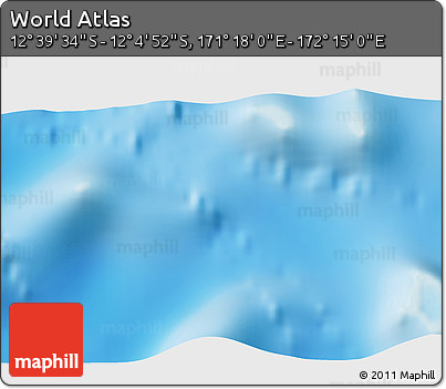 Physical 3D Map of the Area around 12° 22' 13" S, 171° 46' 30" E