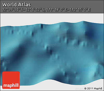 Satellite 3D Map of the Area around 12° 22' 13" S, 171° 46' 30" E