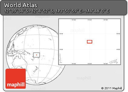 Blank Location Map of the Area around 12° 22' 13" S, 174° 19' 29" E