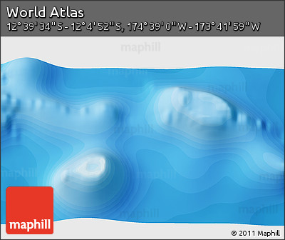 Political 3D Map of the Area around 12° 22' 13" S, 174° 10' 30" W