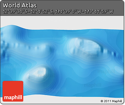 Political 3D Map of the Area around 12° 22' 13" S, 174° 10' 30" W