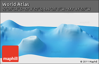 Shaded Relief Panoramic Map of the Area around 12° 22' 13" S, 174° 10' 30" W