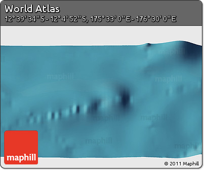 Satellite 3D Map of the Area around 12° 22' 13" S, 176° 1' 30" E
