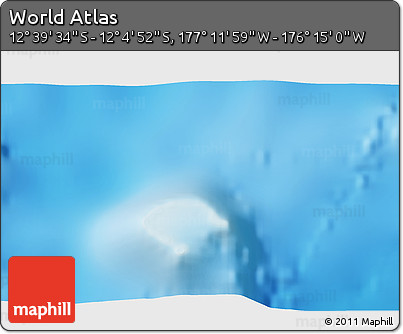 Physical 3D Map of the Area around 12° 22' 13" S, 176° 43' 29" W