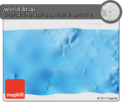Physical 3D Map of the Area around 12° 22' 13" S, 178° 34' 29" E