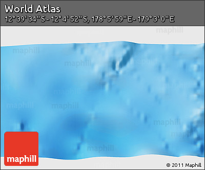 Physical 3D Map of the Area around 12° 22' 13" S, 178° 34' 29" E