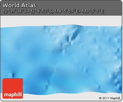 Physical 3D Map of the Area around 12° 22' 13" S, 178° 34' 29" E
