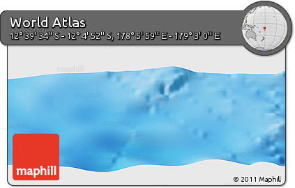 Physical Panoramic Map of the Area around 12° 22' 13" S, 178° 34' 29" E