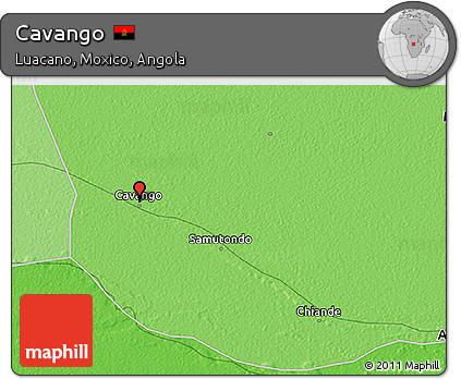 Political 3D Map of Cavango