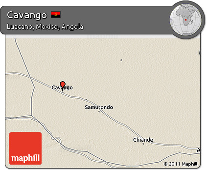 Shaded Relief 3D Map of Cavango