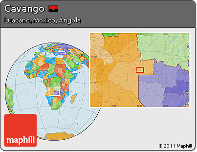 Political Location Map of Cavango