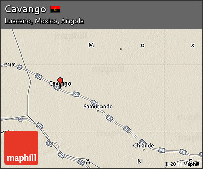Shaded Relief Map of Cavango