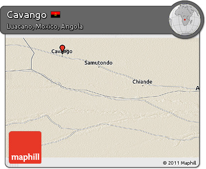 Shaded Relief Panoramic Map of Cavango