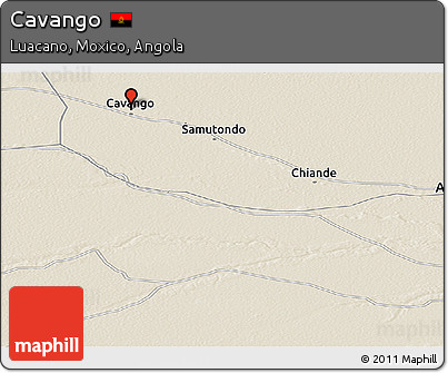 Shaded Relief Panoramic Map of Cavango