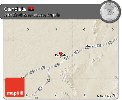 Shaded Relief Map of Candala
