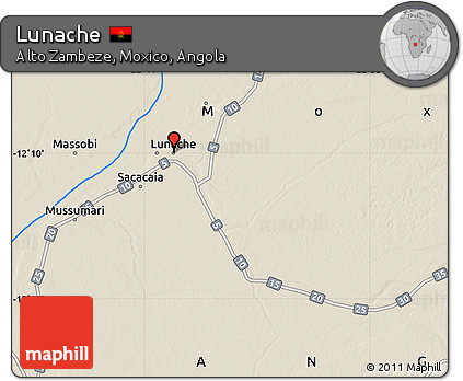 Shaded Relief Map of Lunache