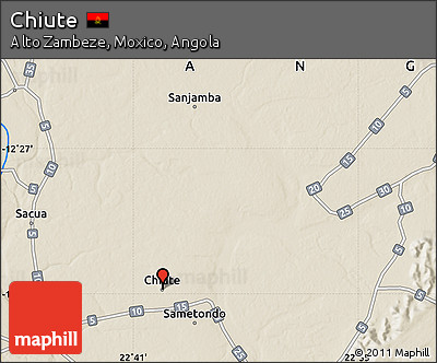 Shaded Relief Map of Chiute