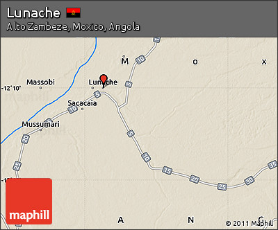 Shaded Relief Map of Lunache
