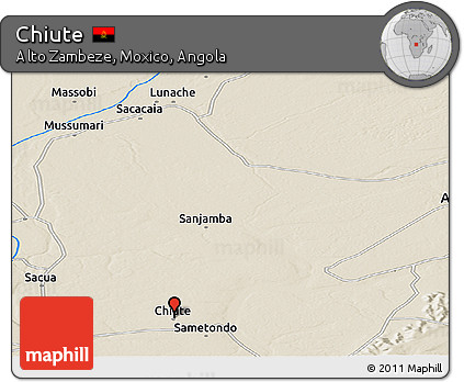 Shaded Relief Panoramic Map of Chiute