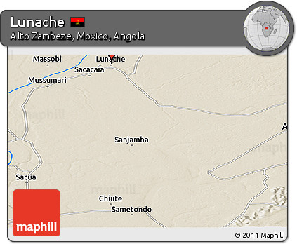 Shaded Relief Panoramic Map of Lunache