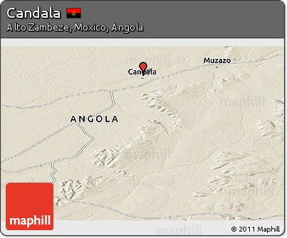 Shaded Relief Panoramic Map of Candala