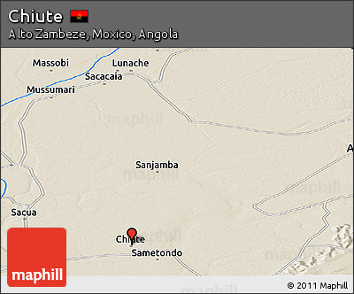 Shaded Relief Panoramic Map of Chiute