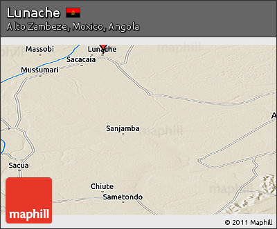 Shaded Relief Panoramic Map of Lunache