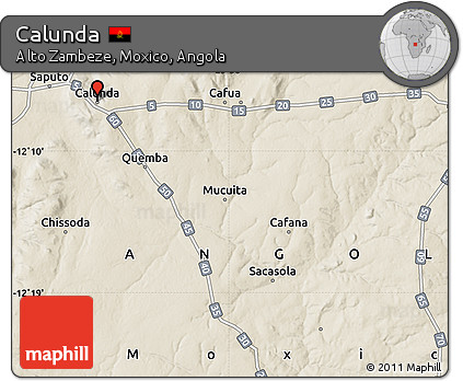 Shaded Relief Map of Calunda