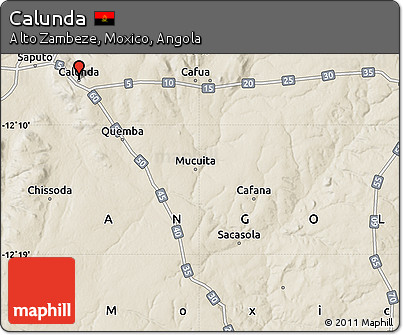 Shaded Relief Map of Calunda
