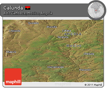 Satellite Panoramic Map of Calunda