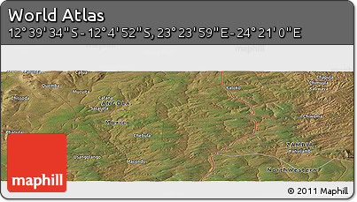Satellite Panoramic Map of the Area around 12° 22' 13" S, 23° 52' 30" E