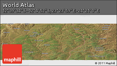Satellite Panoramic Map of the Area around 12° 22' 13" S, 23° 52' 30" E