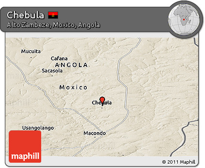 Shaded Relief Panoramic Map of Chebula