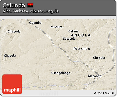 Shaded Relief Panoramic Map of Calunda