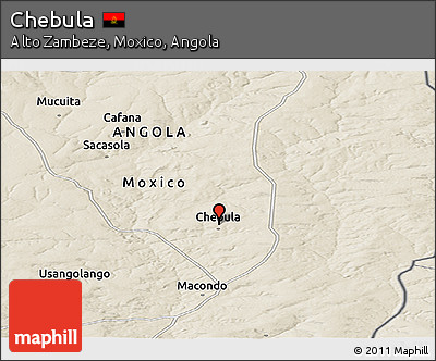 Shaded Relief Panoramic Map of Chebula