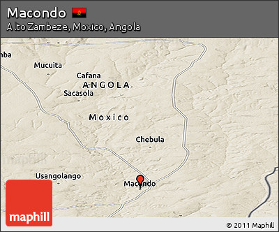Shaded Relief Panoramic Map of Macondo