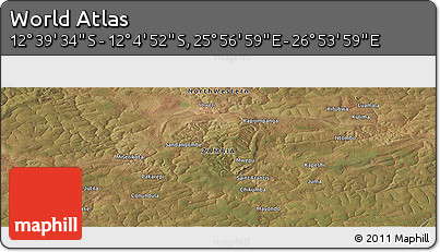 Satellite Panoramic Map of the Area around 12° 22' 13" S, 26° 25' 29" E