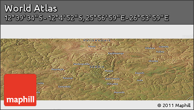 Satellite Panoramic Map of the Area around 12° 22' 13" S, 26° 25' 29" E