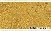 Physical 3D Map of the area around 12° 22' 13" S, 27° 16' 29" E