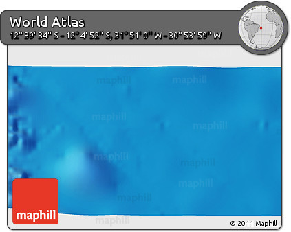 Physical 3D Map of the Area around 12° 22' 13" S, 31° 22' 30" W