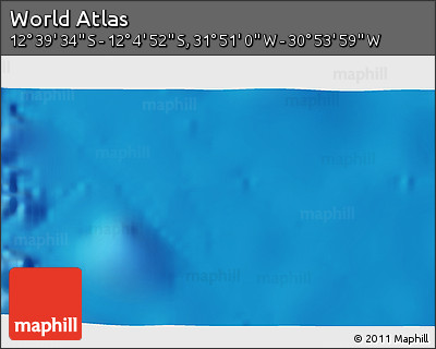 Physical 3D Map of the Area around 12° 22' 13" S, 31° 22' 30" W