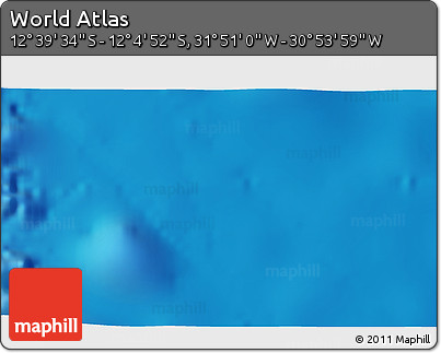 Physical 3D Map of the Area around 12° 22' 13" S, 31° 22' 30" W